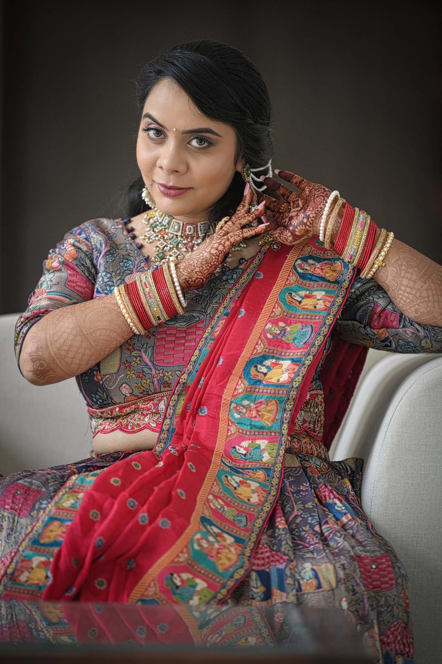 Anuradha and Aranya during their traditional wedding rituals.