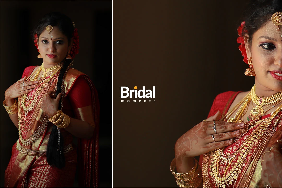 The bride, Ananya, sharing a joyful, candid laugh during her wedding in Kasaragod.
