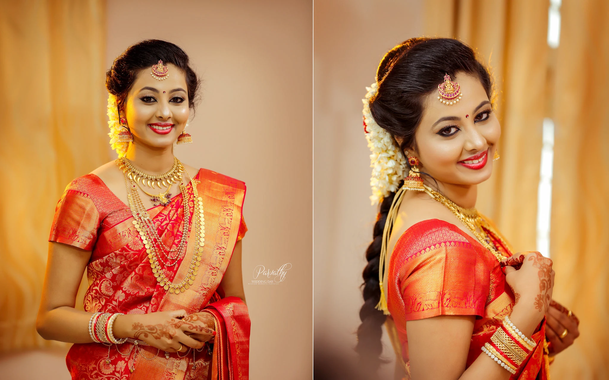 Joyful bride during her wedding in Palakkad.