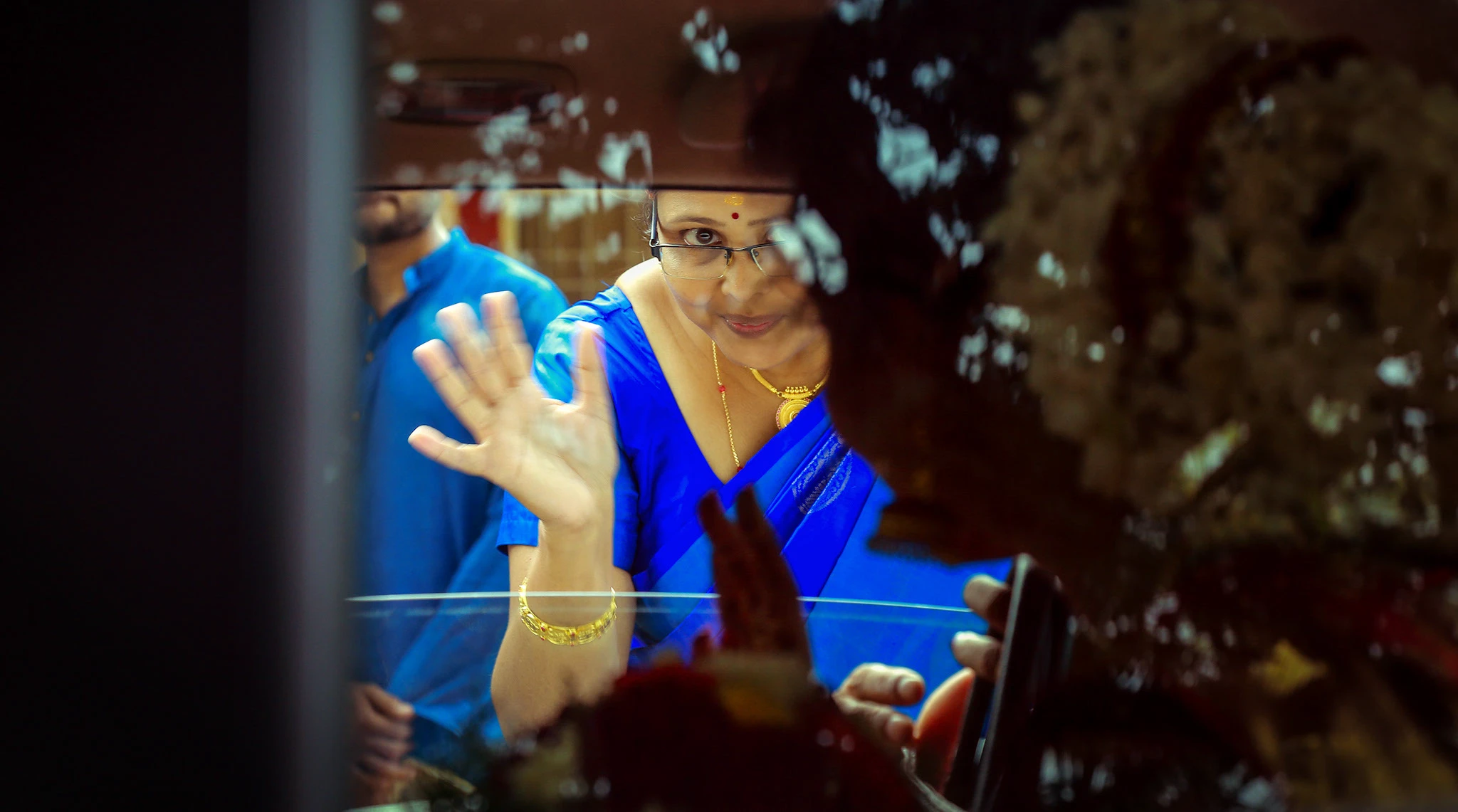 Beautiful bride smiling during her Palakkad wedding.