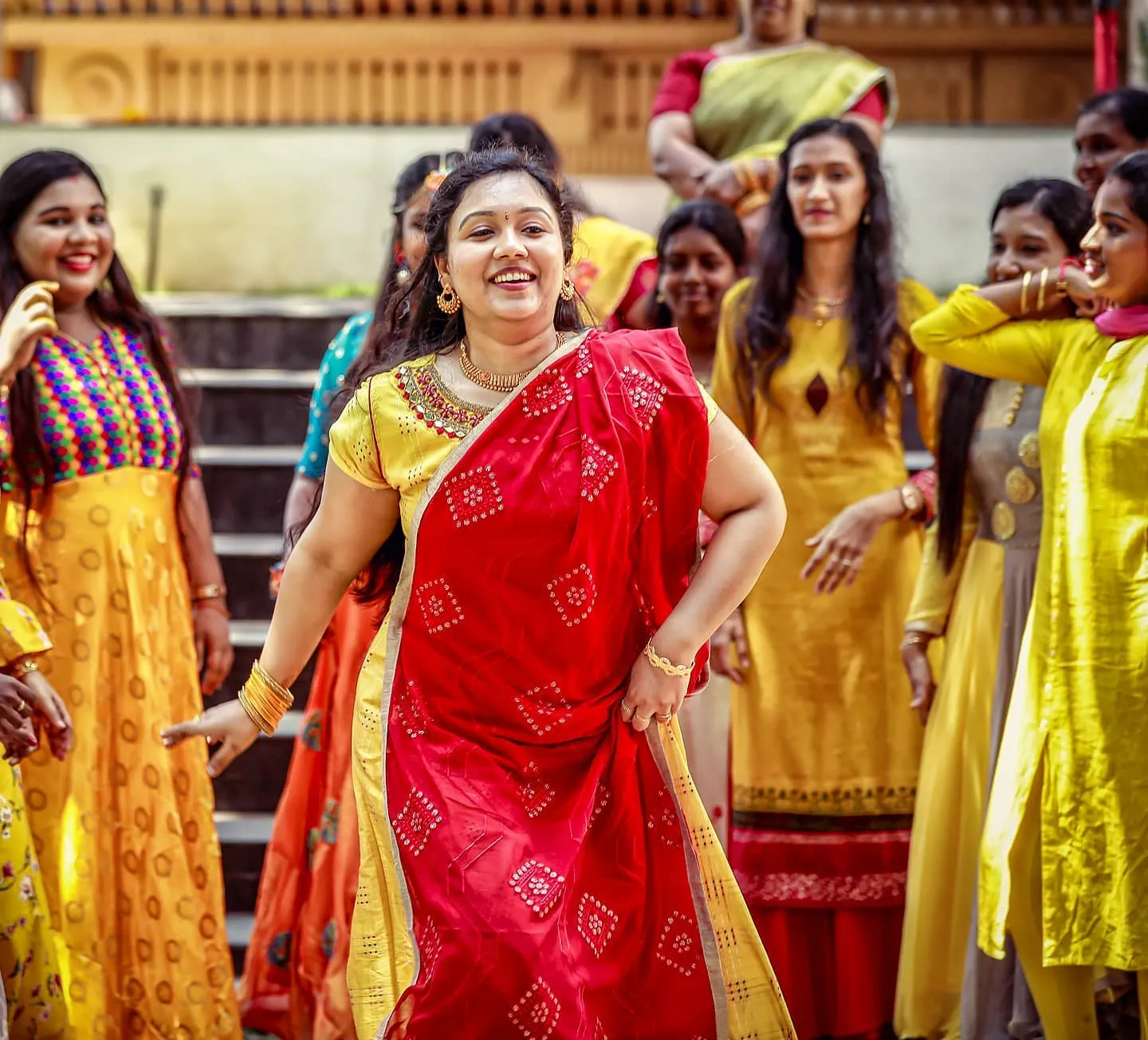 Beautiful bridal portrait of Abhinaya at her intimate Kottayam wedding.